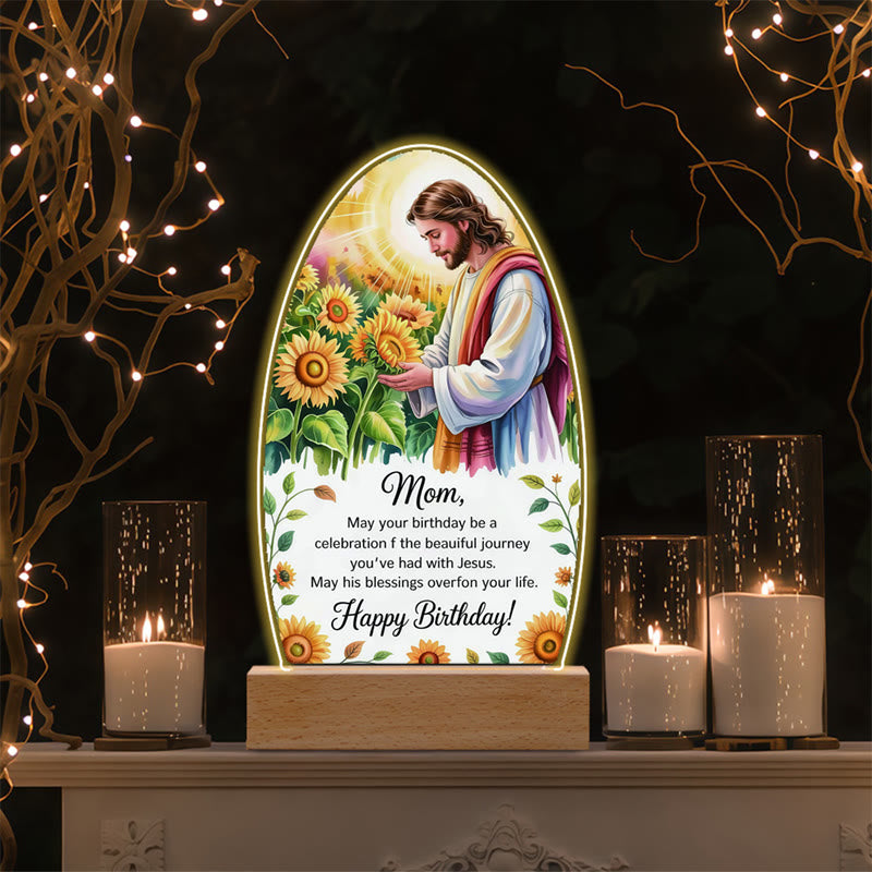 Christianartworkshop Jesus Modern Devotion Colorful Glow Nightlight: Oval Silhouette & Artistic Hues - F - image 9