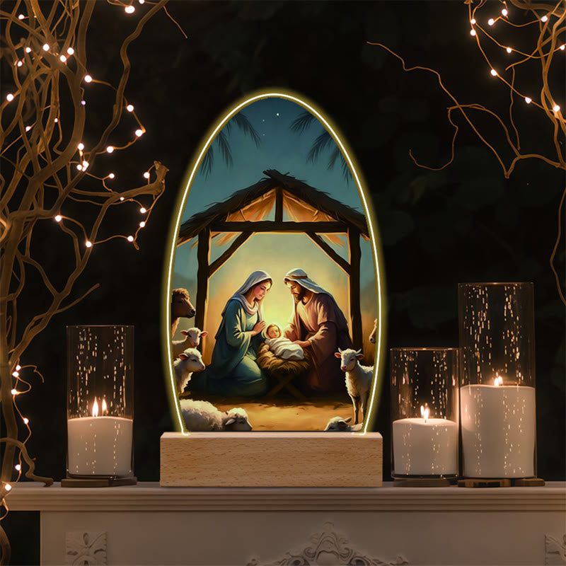 Christianartworkshop Jesus Modern Devotion Colorful Glow Nightlight: Oval Silhouette & Artistic Hues - G - image 10