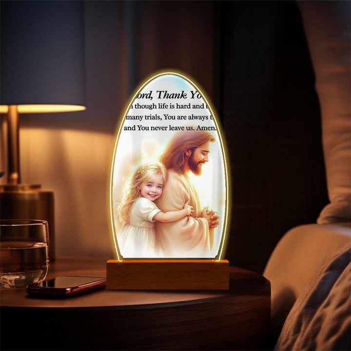 Christianartworkshop Jesus Modern Devotion Colorful Glow Nightlight: Oval Silhouette & Artistic Hues - I - image 12