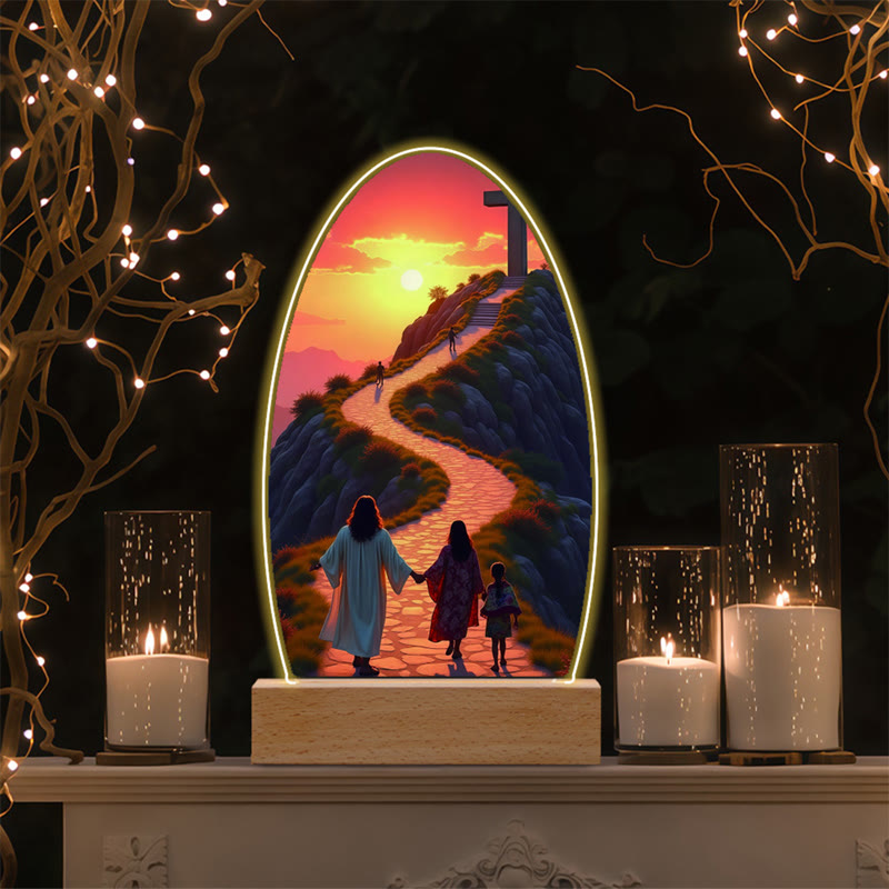 Christianartworkshop Jesus Modern Devotion Colorful Glow Nightlight: Oval Silhouette & Artistic Hues - O - image 18
