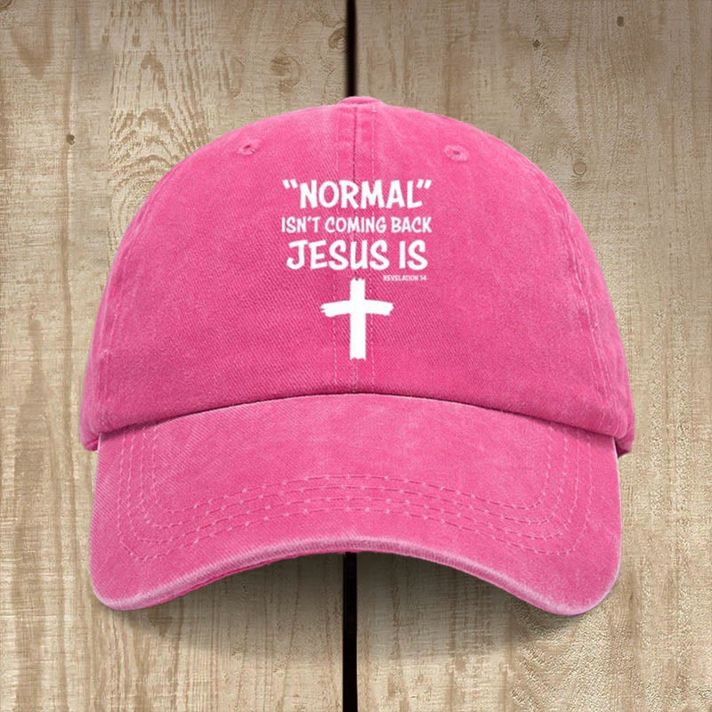 Christianartworkshop Jesus Is Coming Back Unisex Distressed Washed Cotton Hat - Rose - image 10