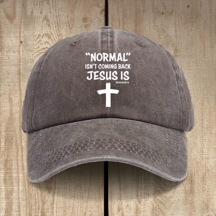 Christianartworkshop Jesus Is Coming Back Unisex Distressed Washed Cotton Hat - Coffee - image 11