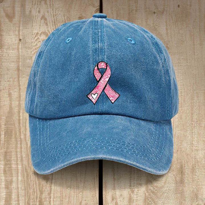 Christianartworkshop God's Healing Prayers Pink Ribbon Hat: Faith Warrior for Cancer Awareness - Blue - image 7
