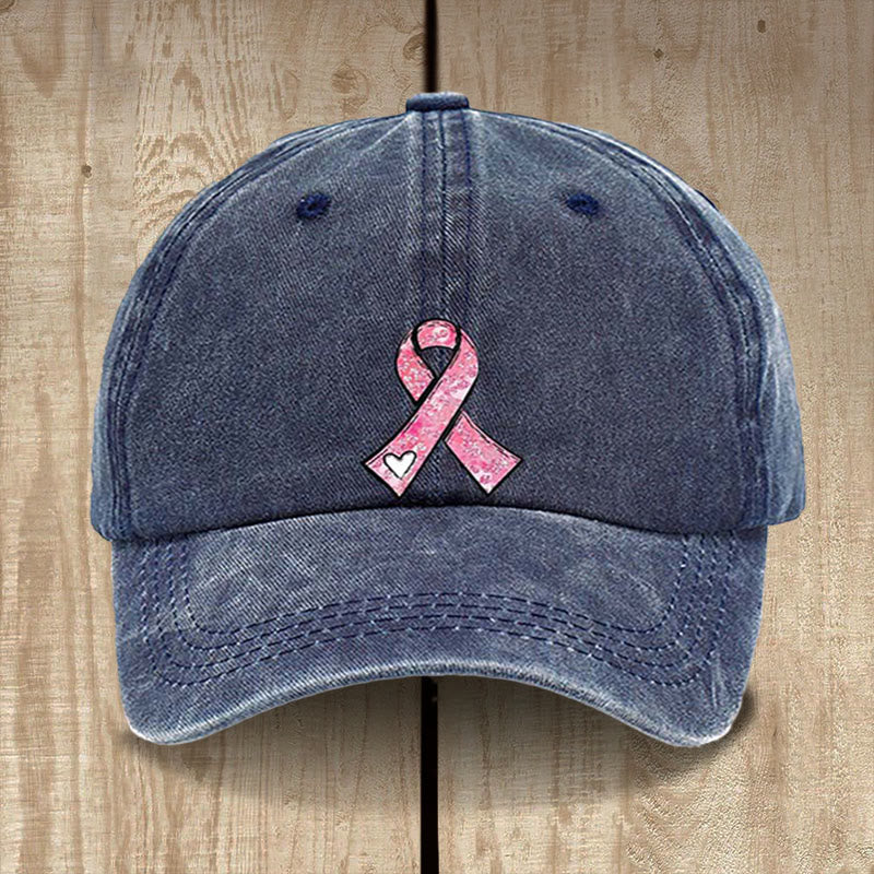 Christianartworkshop God's Healing Prayers Pink Ribbon Hat: Faith Warrior for Cancer Awareness - Navy Blue - image 8