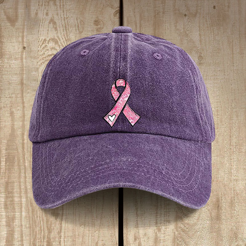 Christianartworkshop God's Healing Prayers Pink Ribbon Hat: Faith Warrior for Cancer Awareness - Purple - image 10