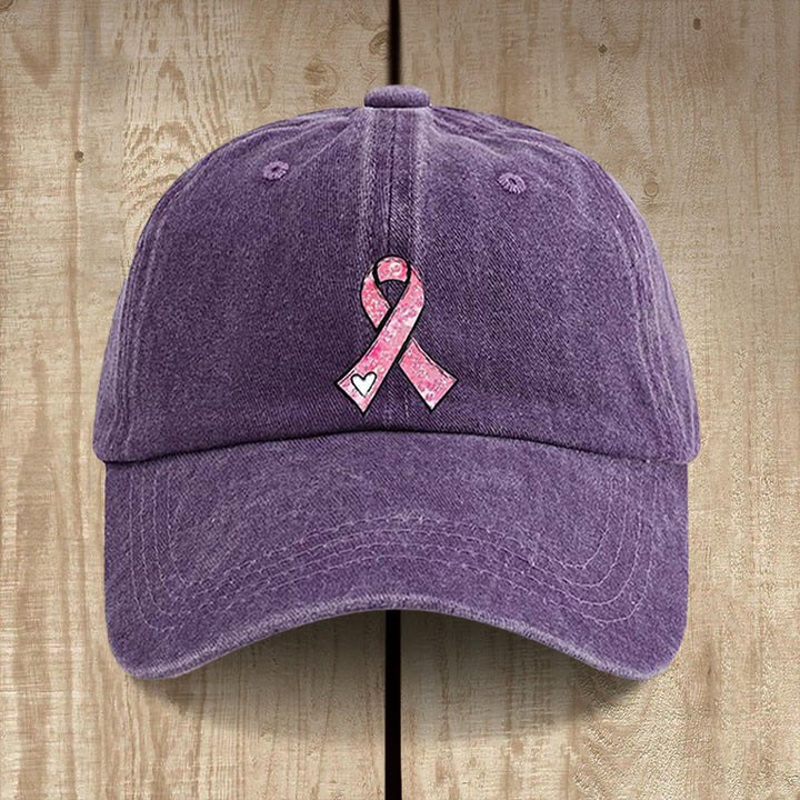Christianartworkshop God's Healing Prayers Pink Ribbon Hat: Faith Warrior for Cancer Awareness - Purple - image 10