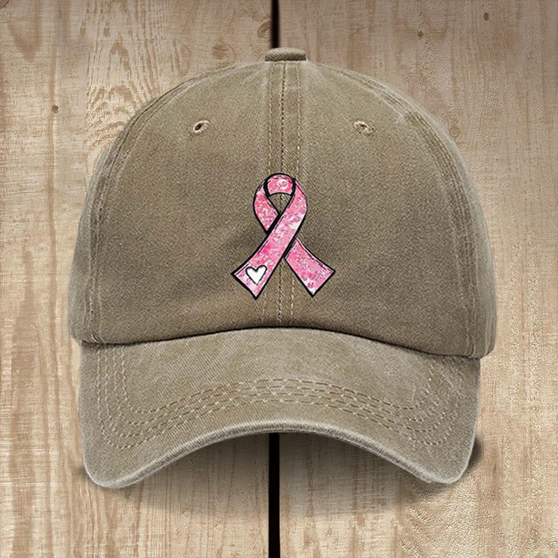 Christianartworkshop God's Healing Prayers Pink Ribbon Hat: Faith Warrior for Cancer Awareness - Khaki - image 6