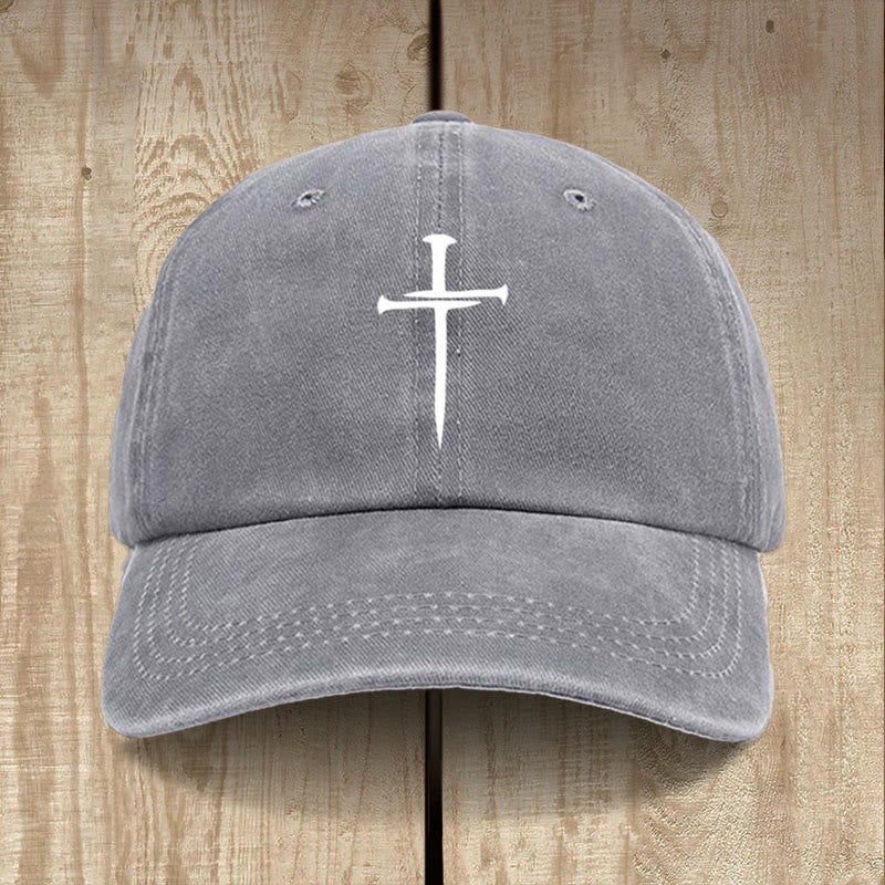 Christianartworkshop Minimalist Three Nails Cross Hat: Simplicity Meets Salvation - Grey - image 6