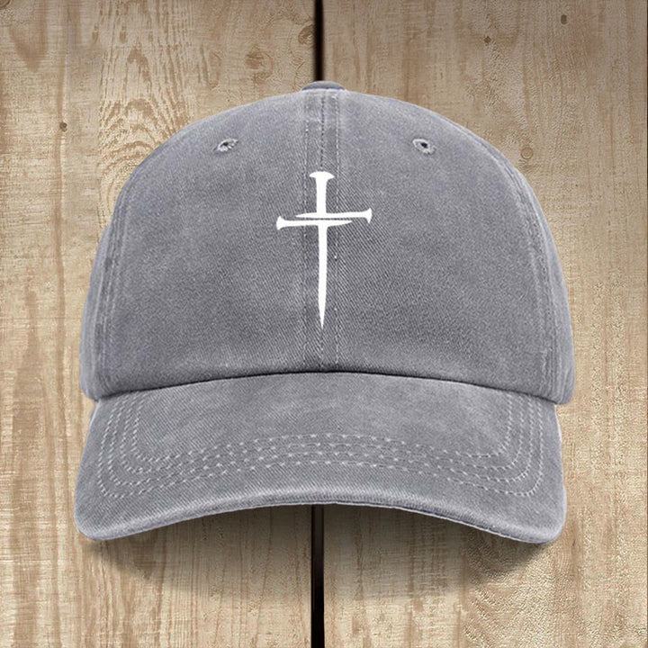 Christianartworkshop Minimalist Three Nails Cross Hat: Simplicity Meets Salvation - Grey - image 6