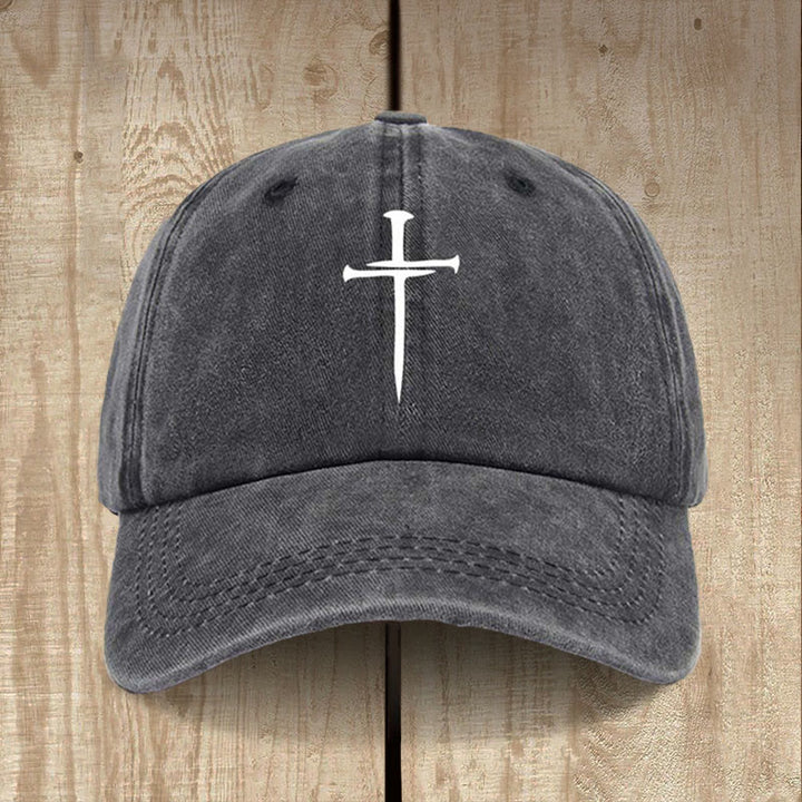 Christianartworkshop Minimalist Three Nails Cross Hat: Simplicity Meets Salvation - Black - image 1