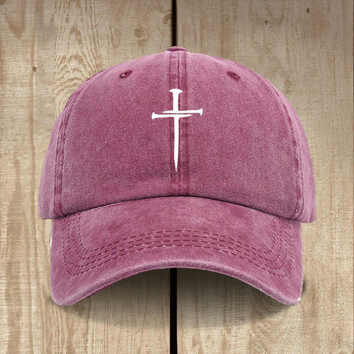 Christianartworkshop Minimalist Three Nails Cross Hat: Simplicity Meets Salvation - Wine - image 7