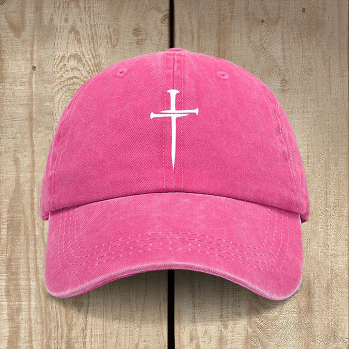 Christianartworkshop Minimalist Three Nails Cross Hat: Simplicity Meets Salvation - Rose - image 10