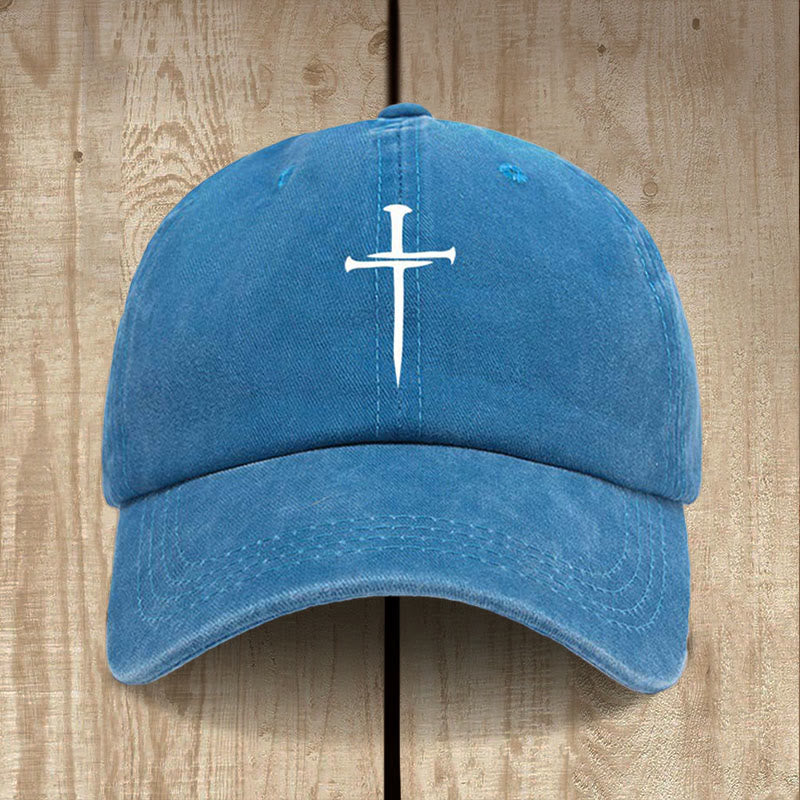 Christianartworkshop Minimalist Three Nails Cross Hat: Simplicity Meets Salvation - Blue - image 9