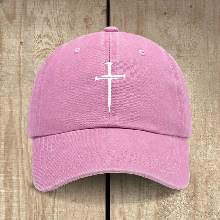 Christianartworkshop Minimalist Three Nails Cross Hat: Simplicity Meets Salvation - Pink - image 11