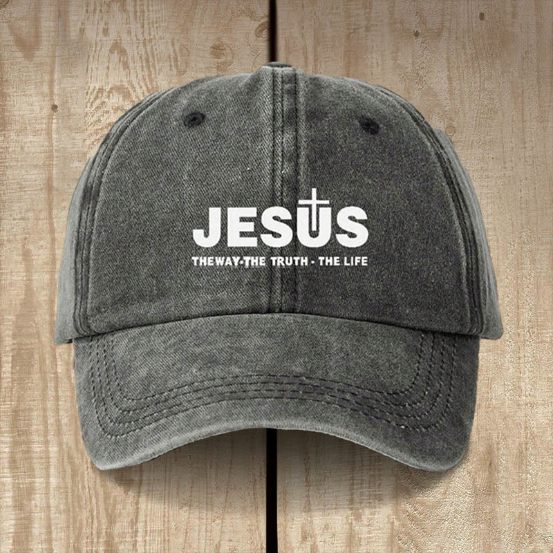 Christianartworkshop Minimalist Jesus The Way The Truth The Life Statement Baseball Cap - Black - image 1