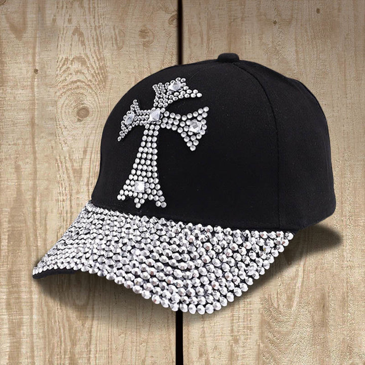 Christianartworkshop Faith Sparkles Crystal Cross Baseball Cap for Glam Believers - Black - image 2