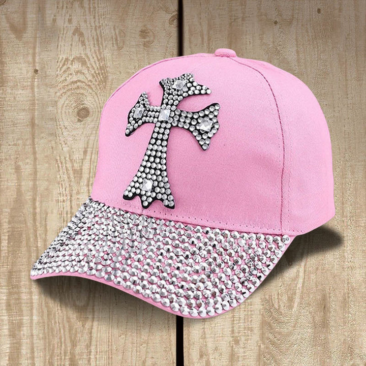 Christianartworkshop Faith Sparkles Crystal Cross Baseball Cap for Glam Believers - Pink - image 4