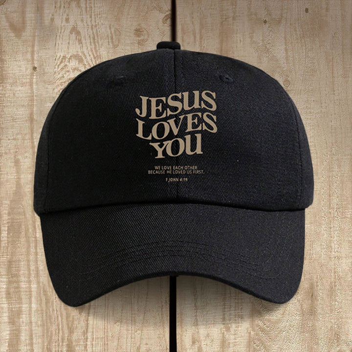 Christianartworkshop Faith-Filled Jesus Loves You Baseball Cap: Wear the Message of His Love - Black - image 5
