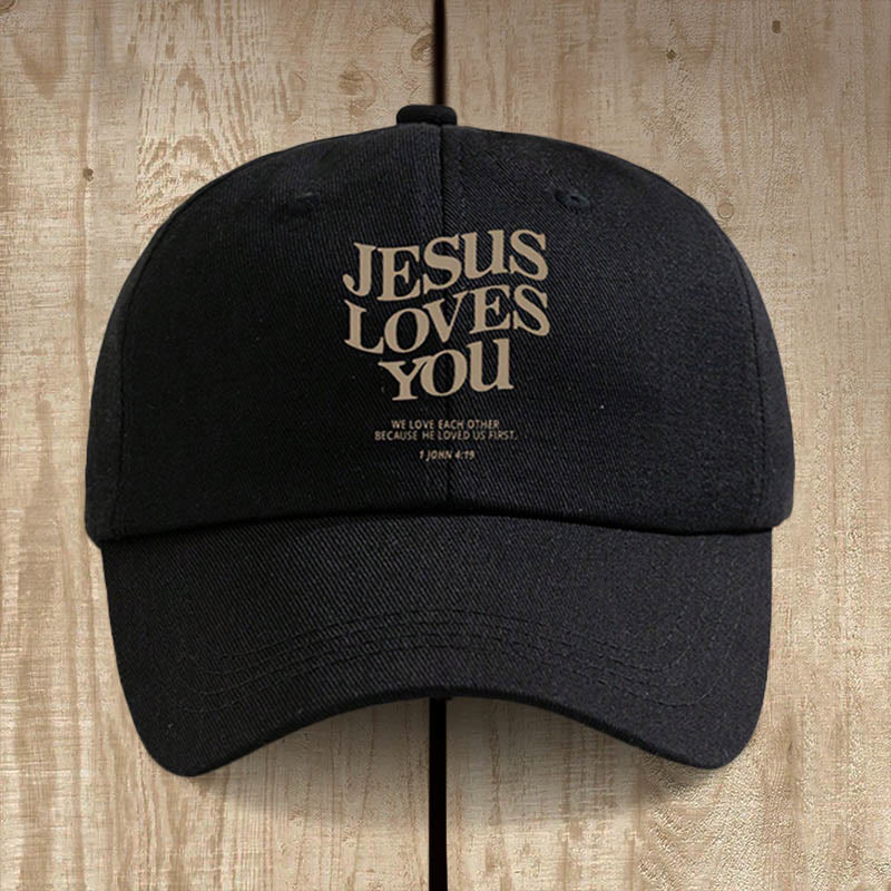 Christianartworkshop Faith-Filled Jesus Loves You Baseball Cap: Wear the Message of His Love - Black - image 3