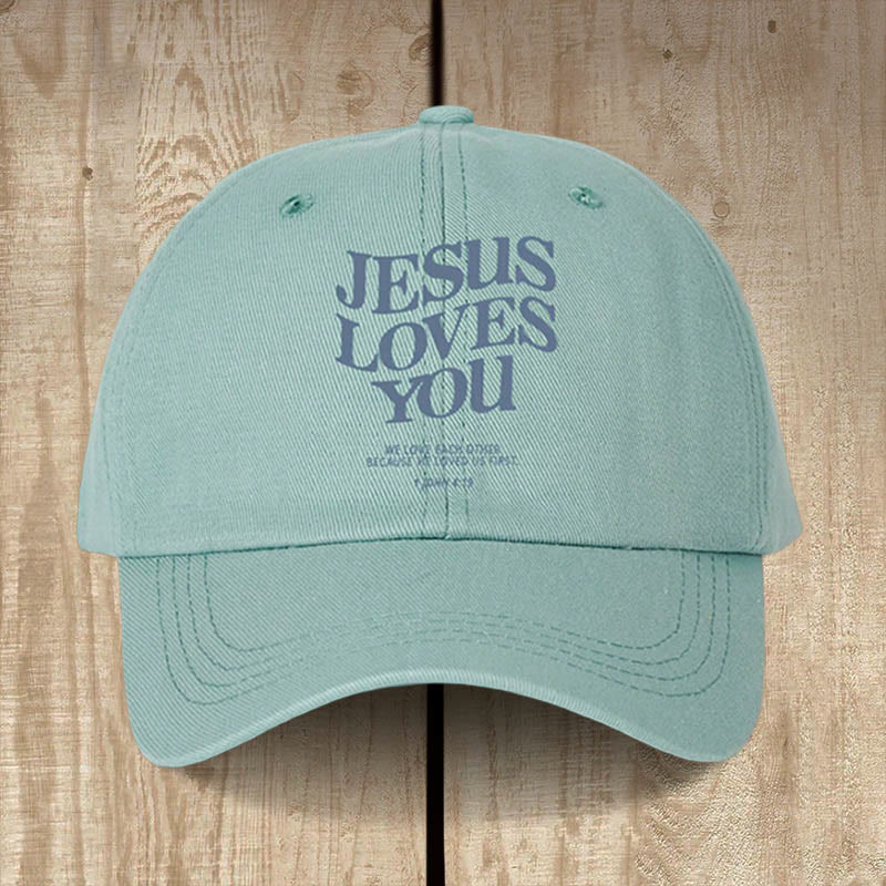 Christianartworkshop Faith-Filled Jesus Loves You Baseball Cap: Wear the Message of His Love - Sky Blue - image 1