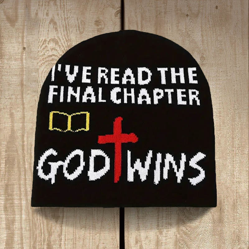 Christianartworkshop Final Chapter Faith Beanie: I Know How It Ends God Wins - Black - image 1