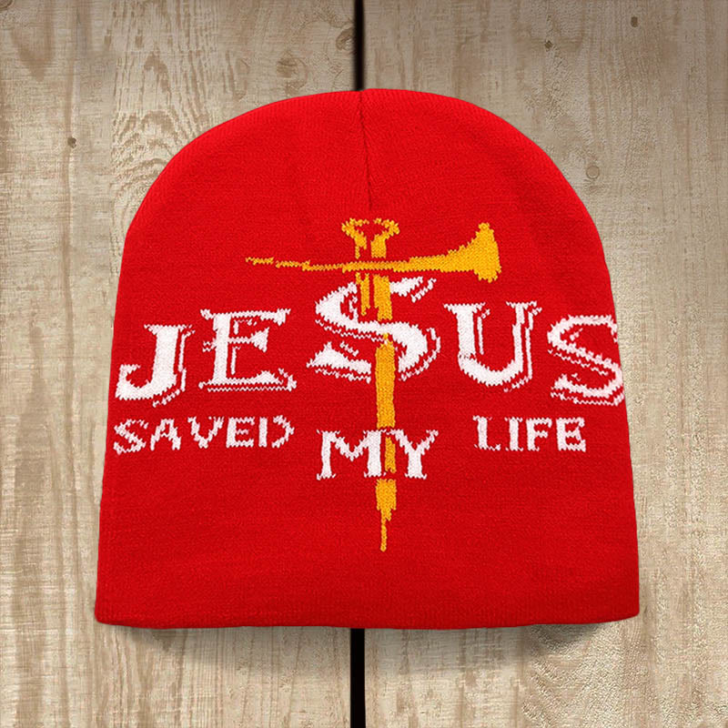Christianartworkshop Jesus Saved My Life Knit Beanie: A Warm Reminder of His Grace - image 2