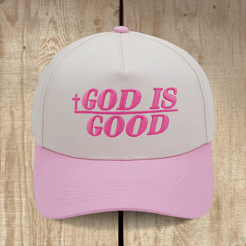Christianartworkshop God Is Good Two-Tone Baseball Cap: Faith Worn Boldly - Pink - image 4