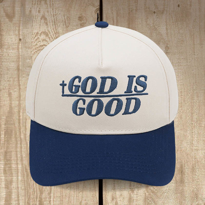Christianartworkshop God Is Good Two-Tone Baseball Cap: Faith Worn Boldly - Navy Blue - image 7