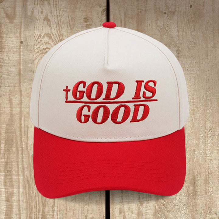 Christianartworkshop God Is Good Two-Tone Baseball Cap: Faith Worn Boldly - Red - image 3