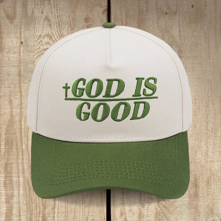 Christianartworkshop God Is Good Two-Tone Baseball Cap: Faith Worn Boldly - Army Green - image 9