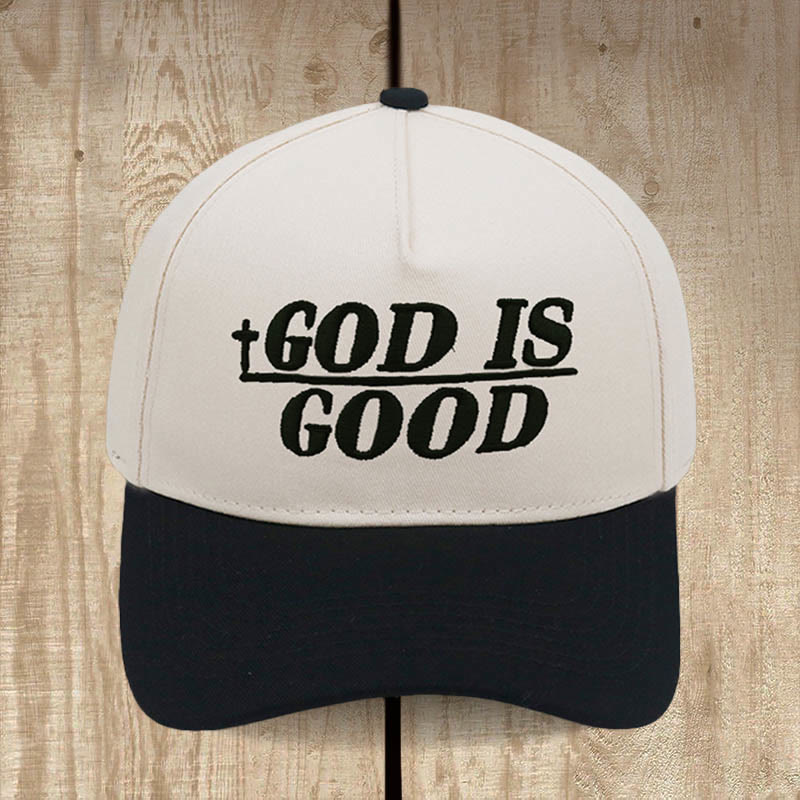 Christianartworkshop God Is Good Two-Tone Baseball Cap: Faith Worn Boldly - Black - image 2