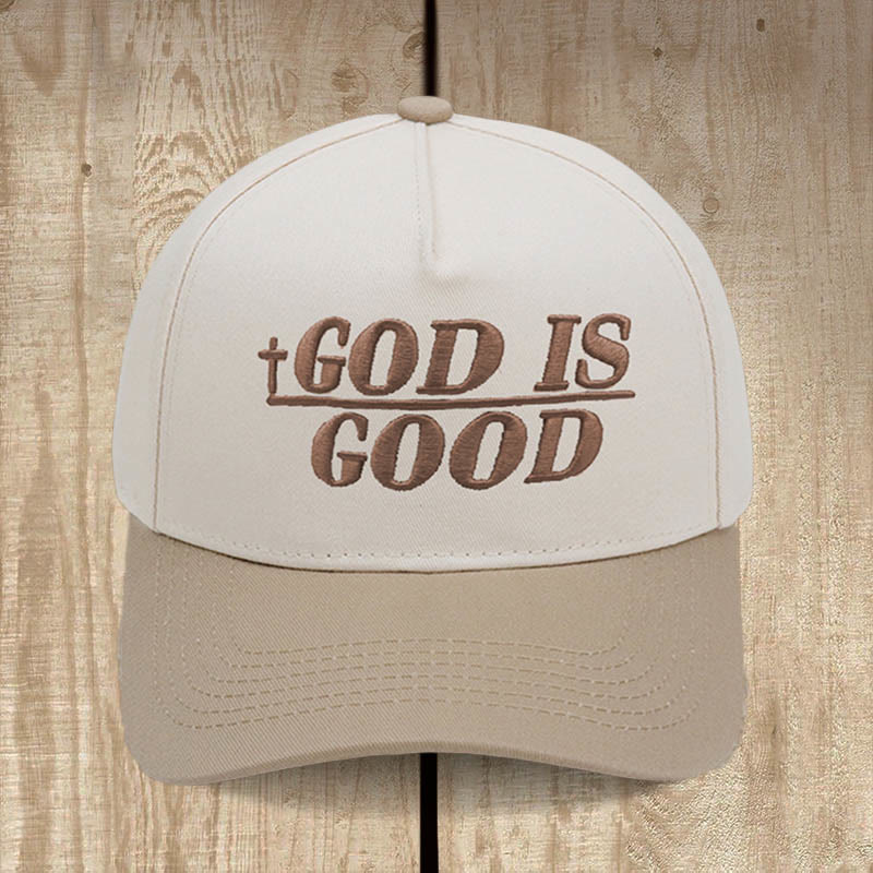 Christianartworkshop God Is Good Two-Tone Baseball Cap: Faith Worn Boldly - Khaki - image 1