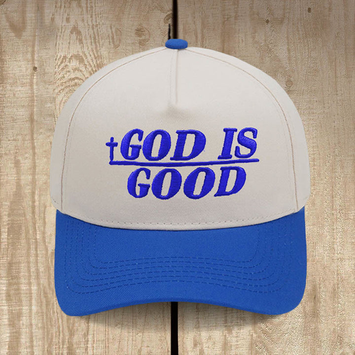 Christianartworkshop God Is Good Two-Tone Baseball Cap: Faith Worn Boldly - Royal Blue - image 6
