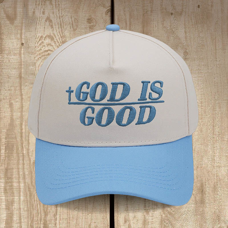 Christianartworkshop God Is Good Two-Tone Baseball Cap: Faith Worn Boldly - Sky Blue - image 5