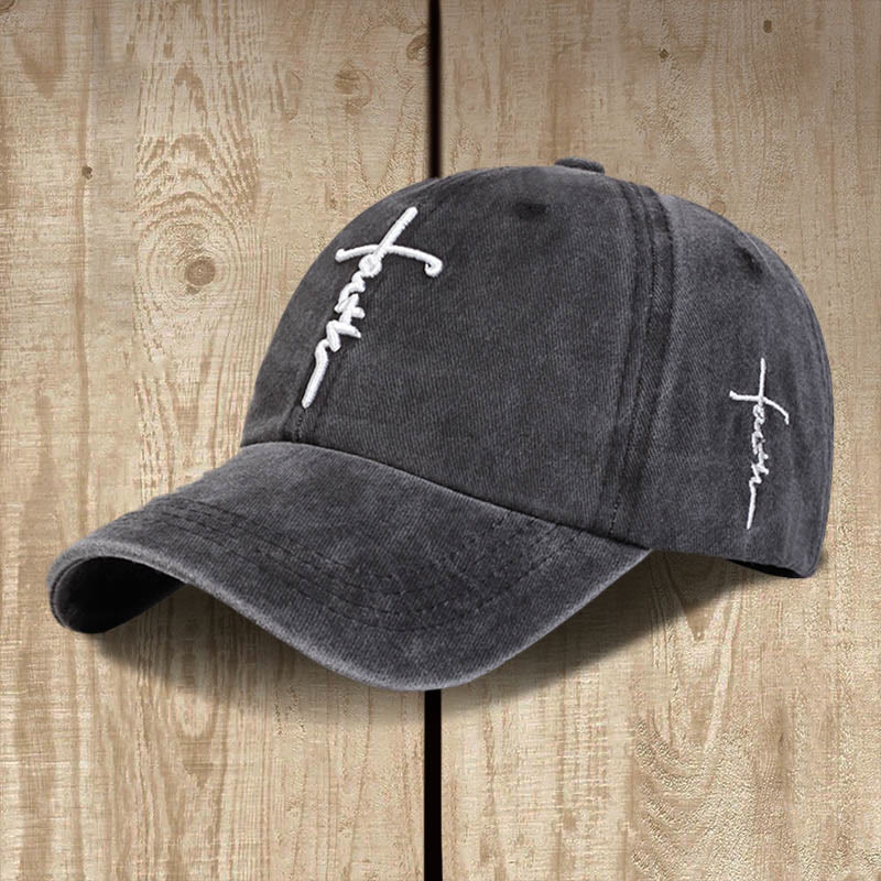 Christianartworkshop Minimalist Faith Cross Baseball Cap: Casual Style with a Powerful Message - Dark Grey - image 1