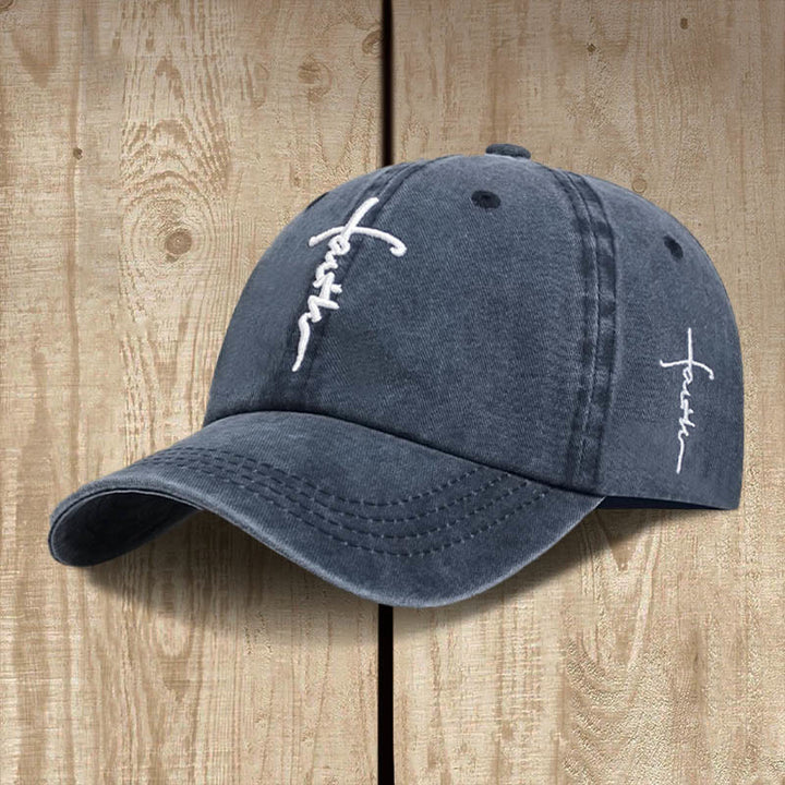 Christianartworkshop Minimalist Faith Cross Baseball Cap: Casual Style with a Powerful Message - Navy Blue - image 3