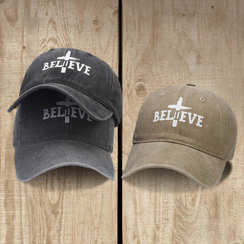 Christianartworkshop Believe in the Cross Baseball Cap: Faith Over Doubt - image 2