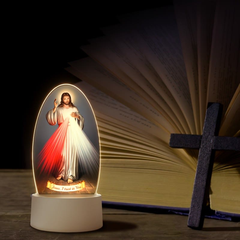 Christianartworkshop Daily Blessing Oval Holy Scenes Night Light: Glowing Halo & Holy Icons - image 6