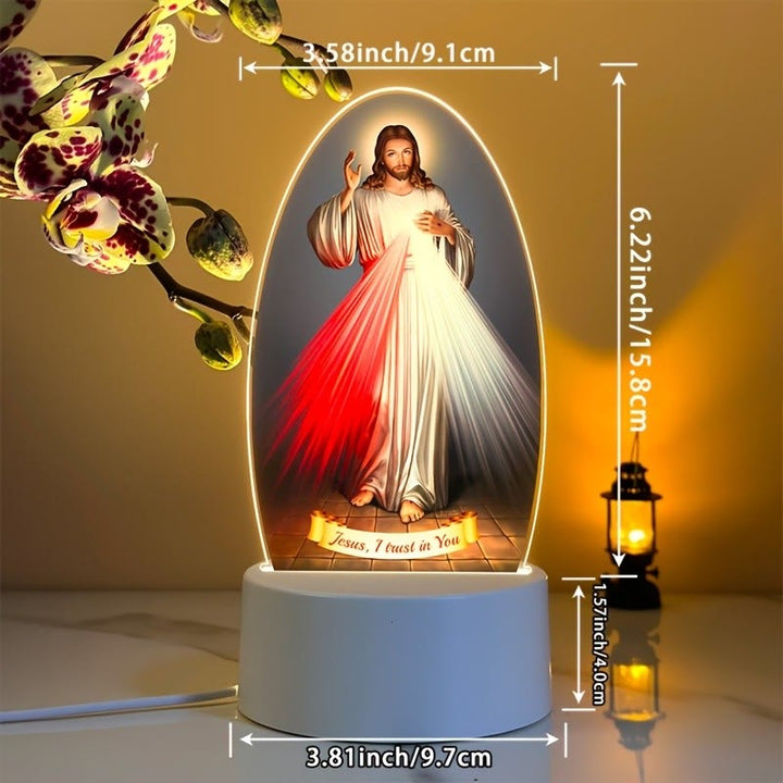 Christianartworkshop Daily Blessing Oval Holy Scenes Night Light: Glowing Halo & Holy Icons - image 7