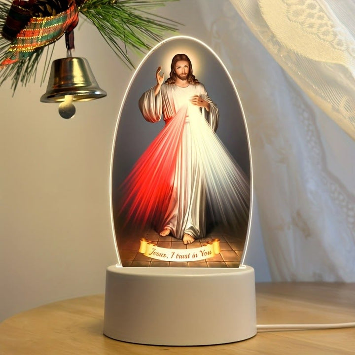 Christianartworkshop Daily Blessing Oval Holy Scenes Night Light: Glowing Halo & Holy Icons - image 3