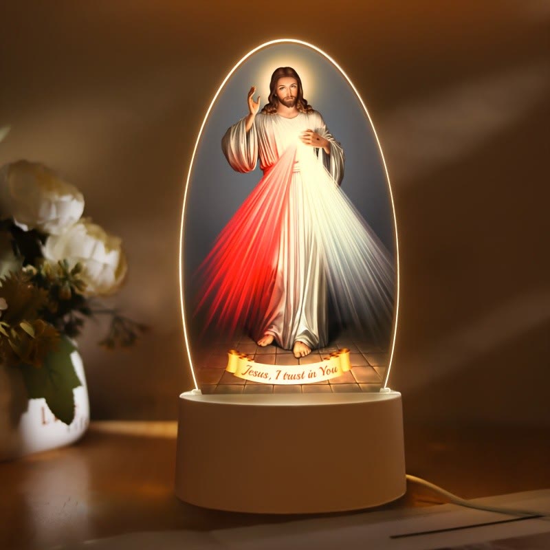 Christianartworkshop Daily Blessing Oval Holy Scenes Night Light: Glowing Halo & Holy Icons - image 5