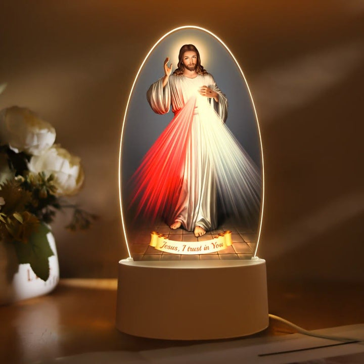 Christianartworkshop Daily Blessing Oval Holy Scenes Night Light: Glowing Halo & Holy Icons - image 5