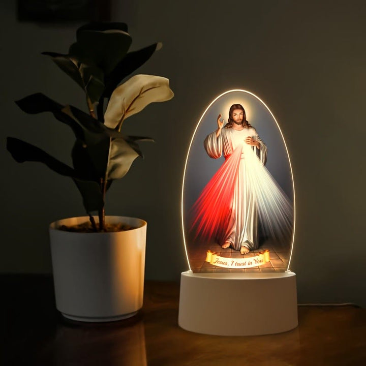 Christianartworkshop Daily Blessing Oval Holy Scenes Night Light: Glowing Halo & Holy Icons - A - image 1