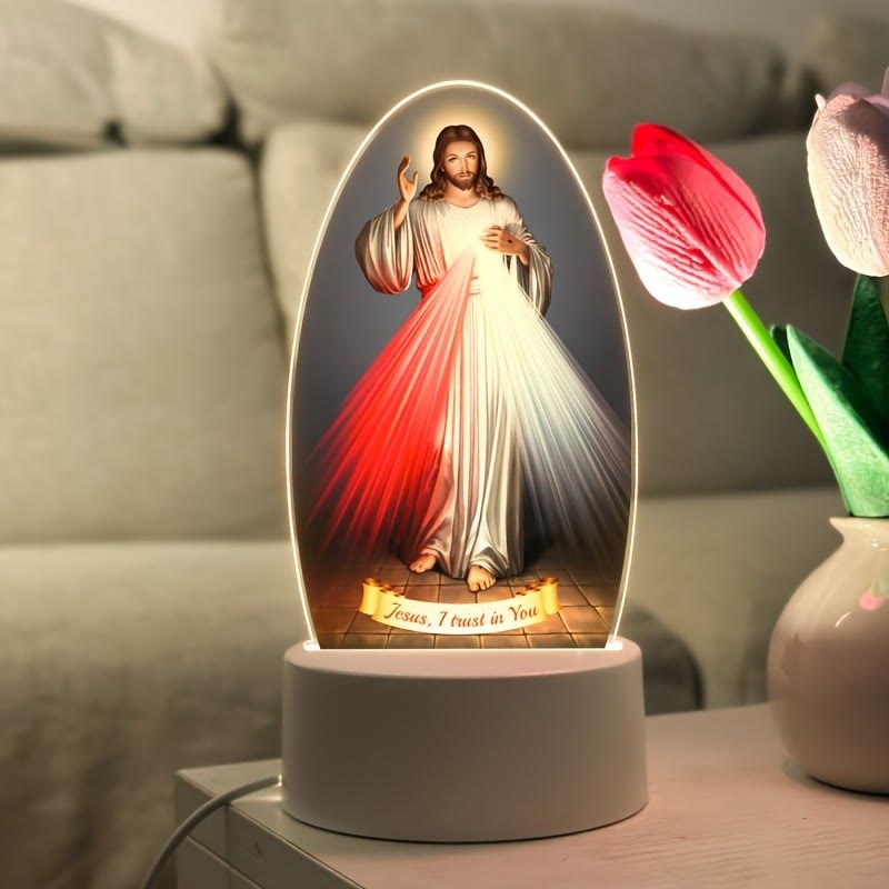 Christianartworkshop Daily Blessing Oval Holy Scenes Night Light: Glowing Halo & Holy Icons - image 4