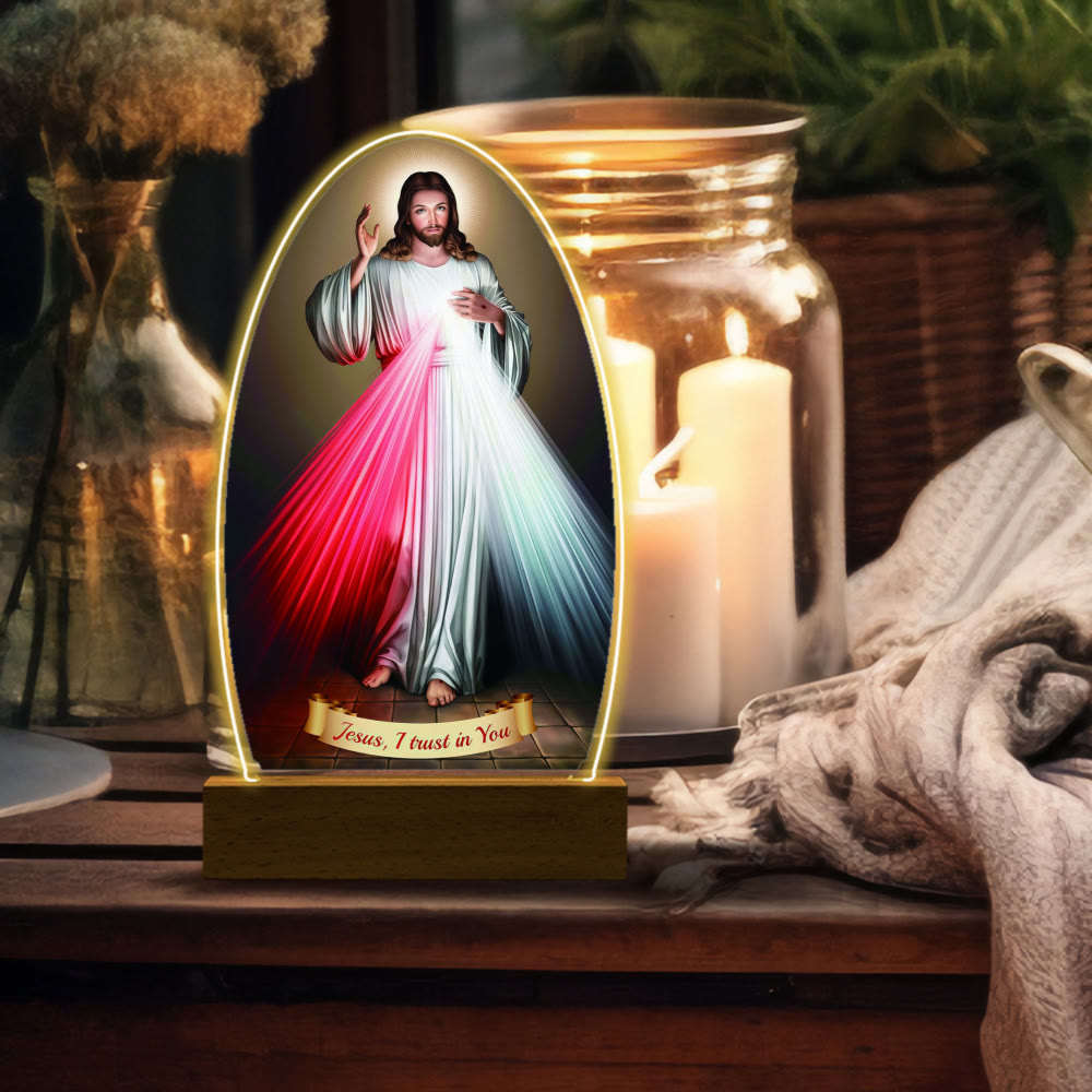 Christianartworkshop Daily Blessing Oval Holy Scenes Night Light: Glowing Halo & Holy Icons - image 2