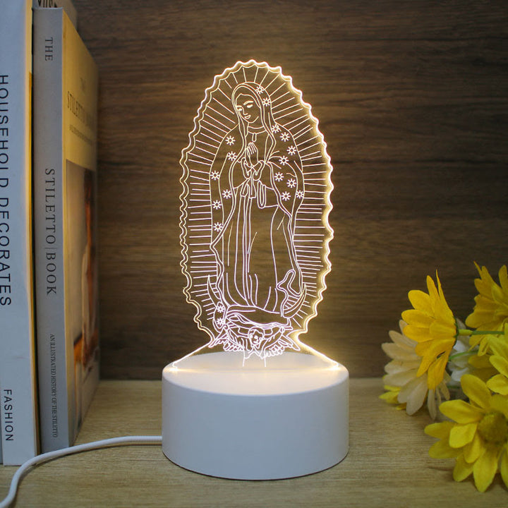 Christianartworkshop Minimalist Faith Unique Gift Night Light: Glowing Outlines & Enduring Icons - H - image 8