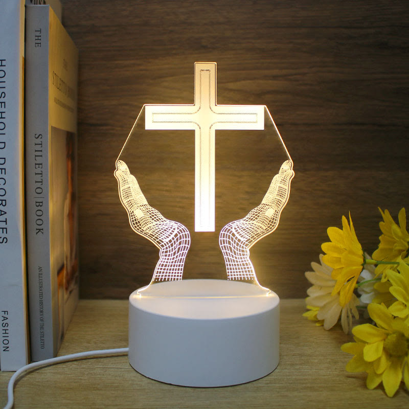 Christianartworkshop Minimalist Faith Unique Gift Night Light: Glowing Outlines & Enduring Icons - I - image 9
