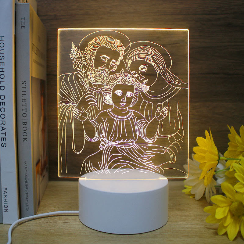 Christianartworkshop Minimalist Faith Unique Gift Night Light: Glowing Outlines & Enduring Icons - K - image 11