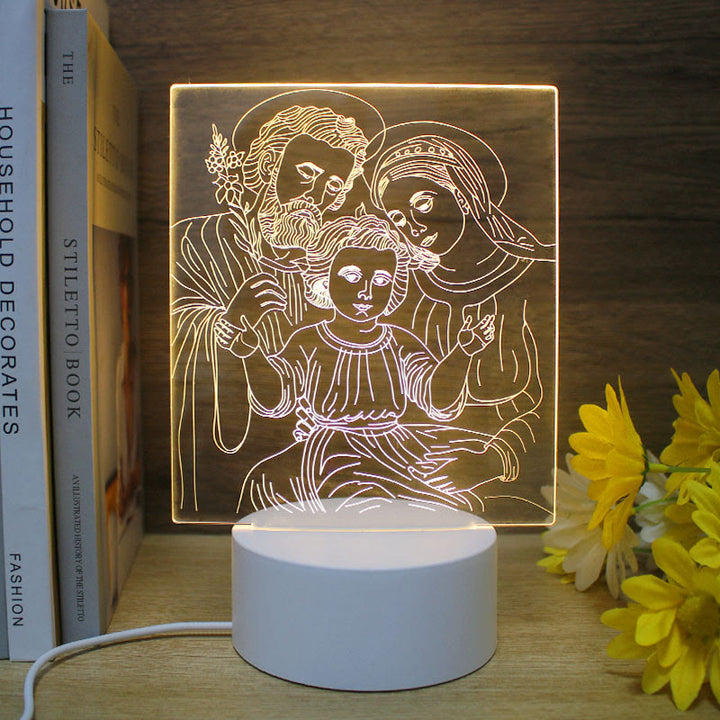 Christianartworkshop Minimalist Faith Unique Gift Night Light: Glowing Outlines & Enduring Icons - K - image 11