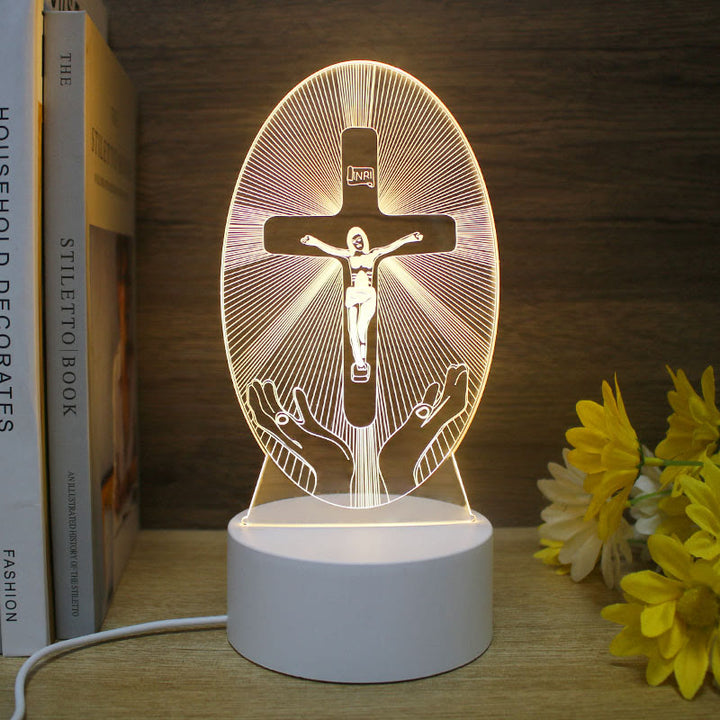 Christianartworkshop Minimalist Faith Unique Gift Night Light: Glowing Outlines & Enduring Icons - J - image 10